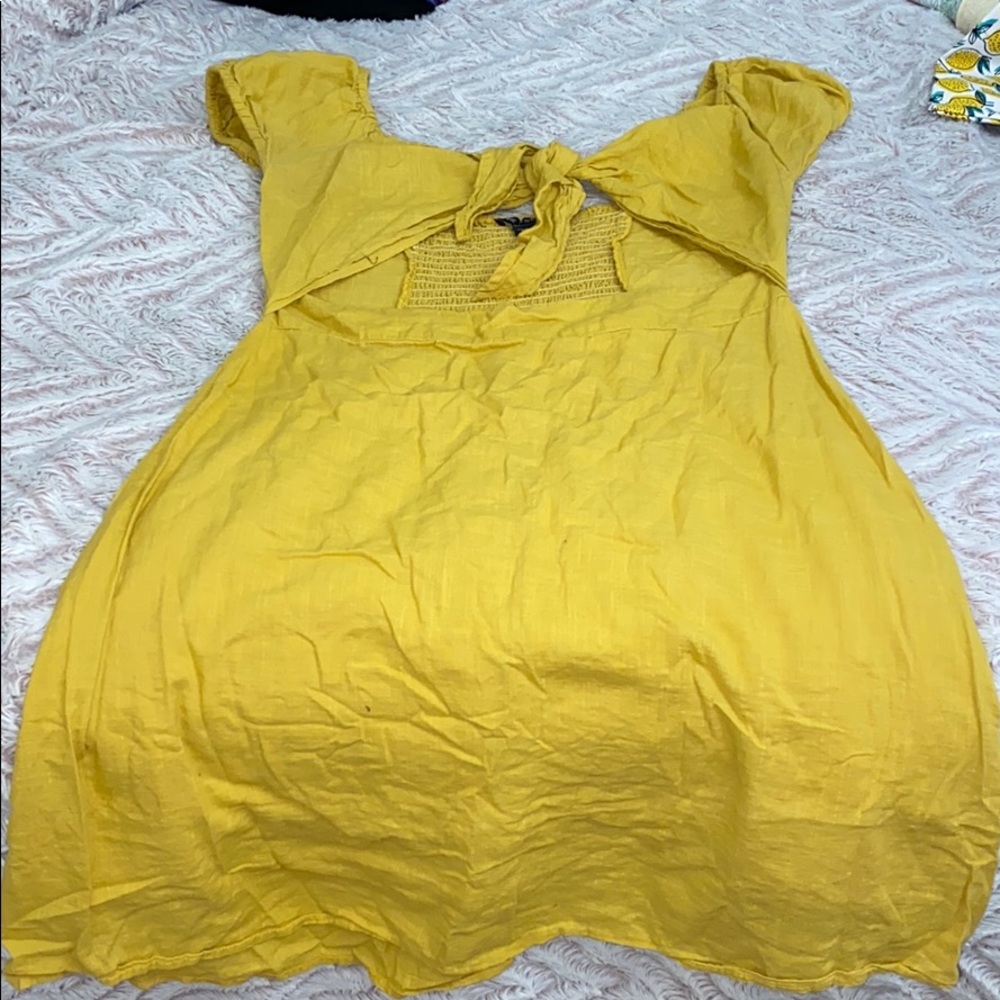 Yellow dress that ties in the front